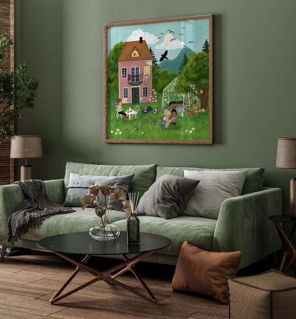 Bright and cheerful SUMMERDAY IN THE GARDEN, KIDS ROOM PAINTINGS perfect for creating a playful atmosphere.