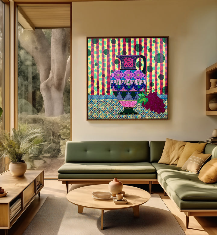 Stylish SUMMER NIGHT DREAM, KITCHEN POSTERS adorn a modern kitchen, enhancing your summer ambiance beautifully.