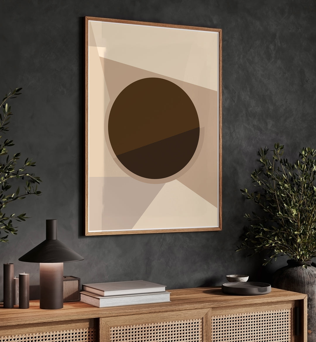 Sunday Morning Coffee  Geometric Art Artwork Placed on a wall In A Living Room 