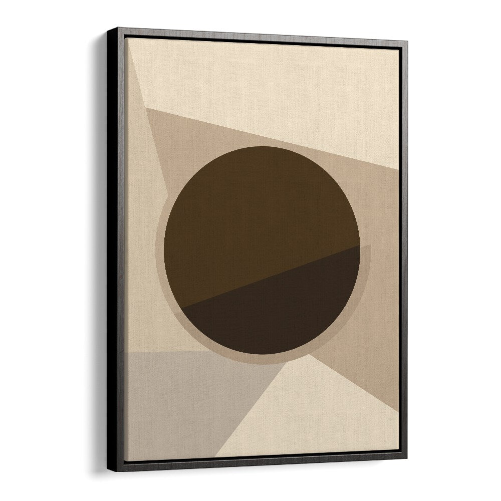 Sunday Morning Coffee Geometric Art Artwork in Black Floater Frame