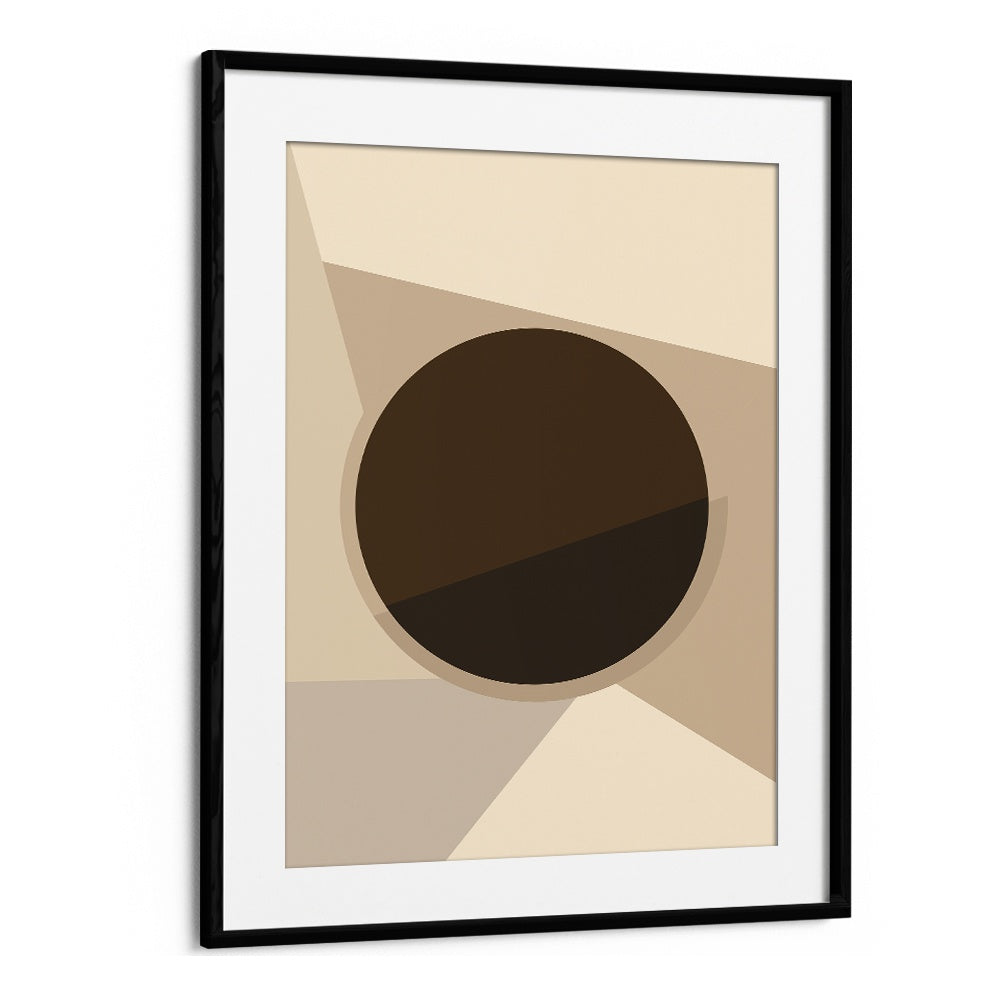 Sunday Morning Coffee Geometric Art Artwork in Black Frame With Mount