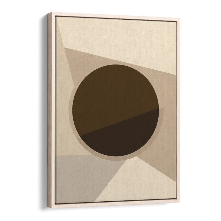 Sunday Morning Coffee Geometric Art Artwork in Oak Wood Floater Frame