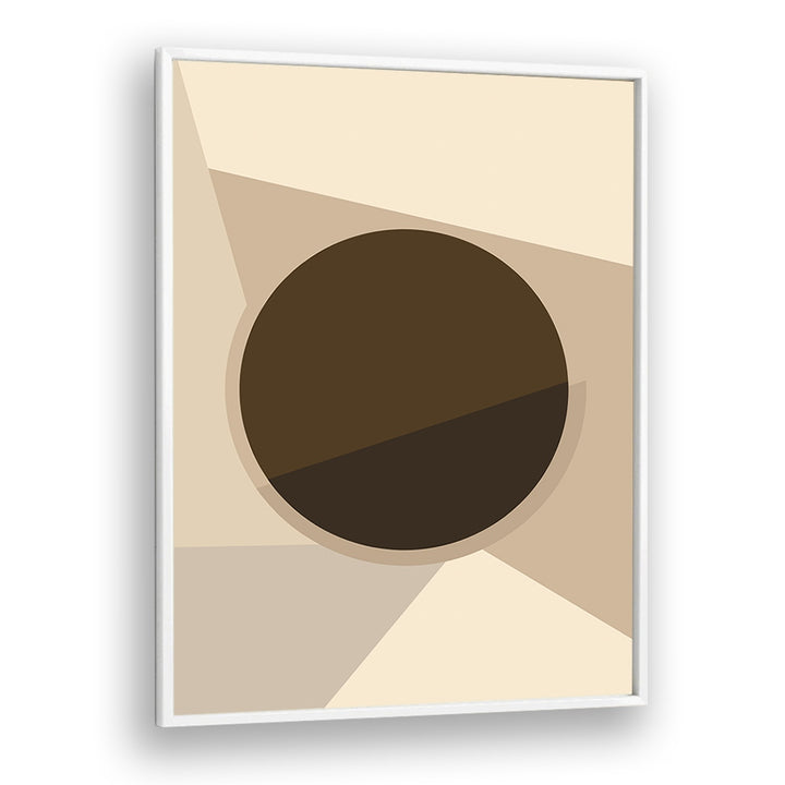 Sunday Morning Coffee Geometric art Artwork in White Plain Frame