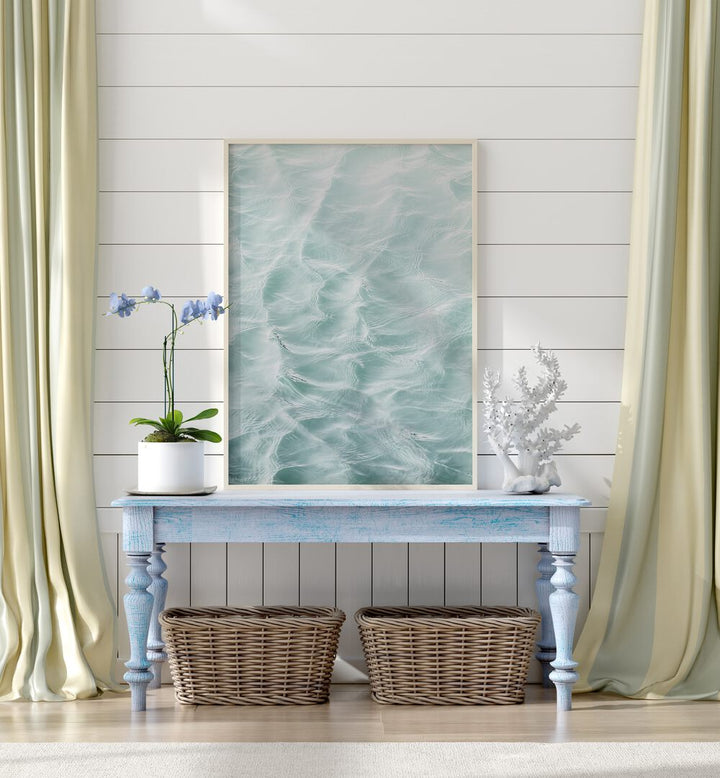 Beautiful SUNDAY WAVES, BEACH PAINTINGS displayed in a serene interior, enhancing your space with ocean tranquility.