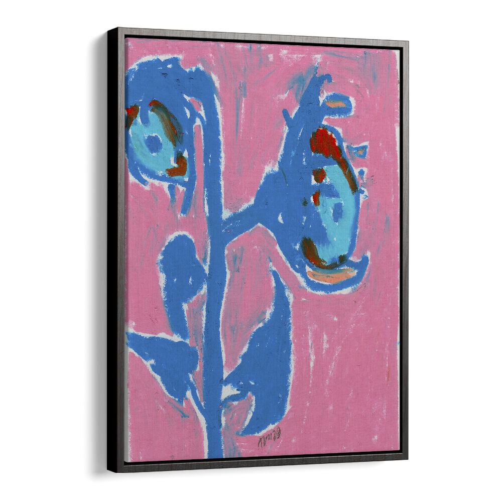 Sunflower Siblings By Ania Zwara Botanical Flower Paintings Artwork  in Black Floater Frame