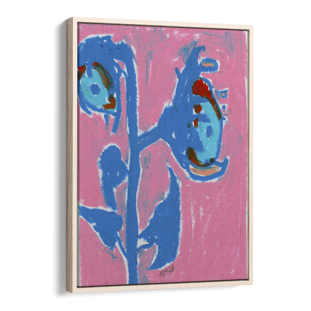 Sunflower Siblings By Ania Zwara Botanical Flower Paintings Artwork in Oak Wood Floater Frame