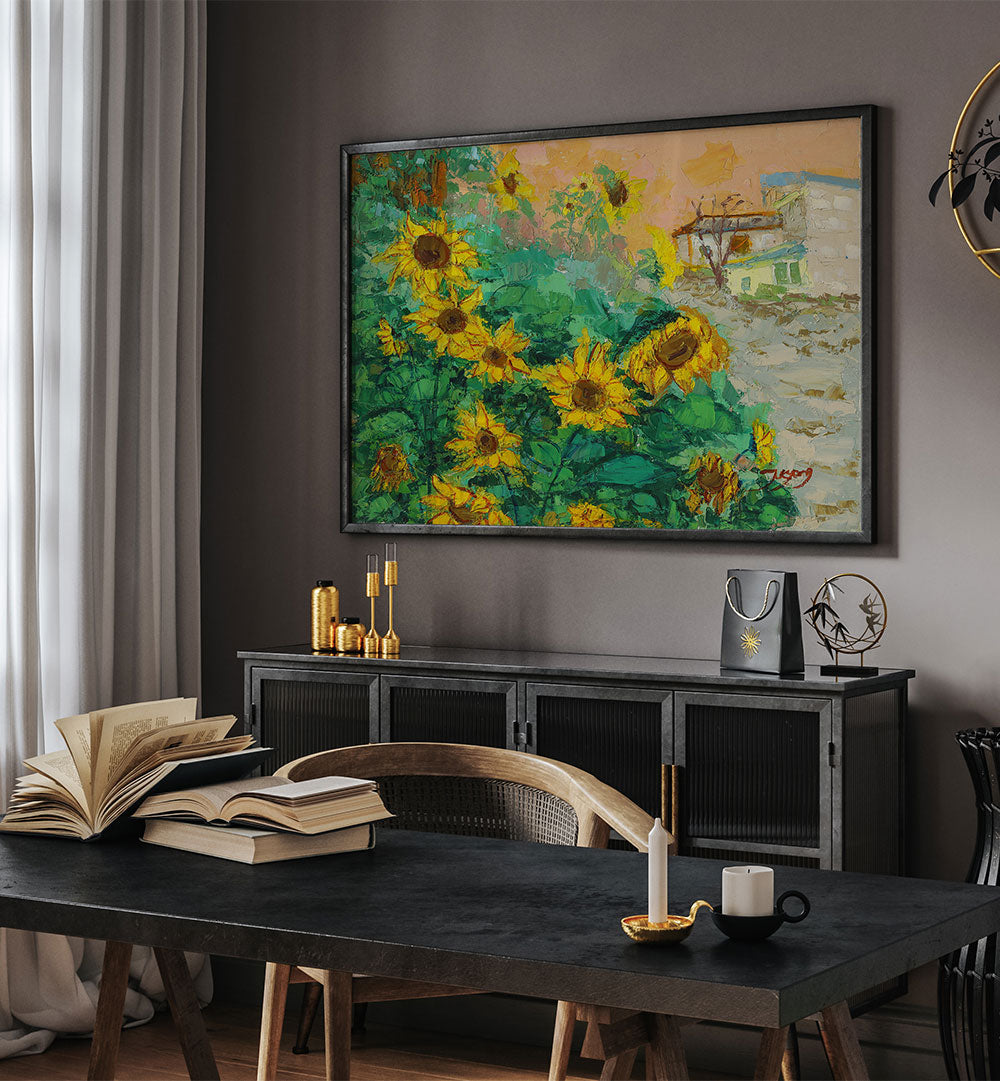 SUNFLOWERS AND CITY