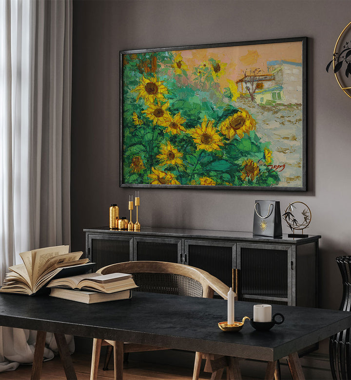SUNFLOWERS AND CITY
