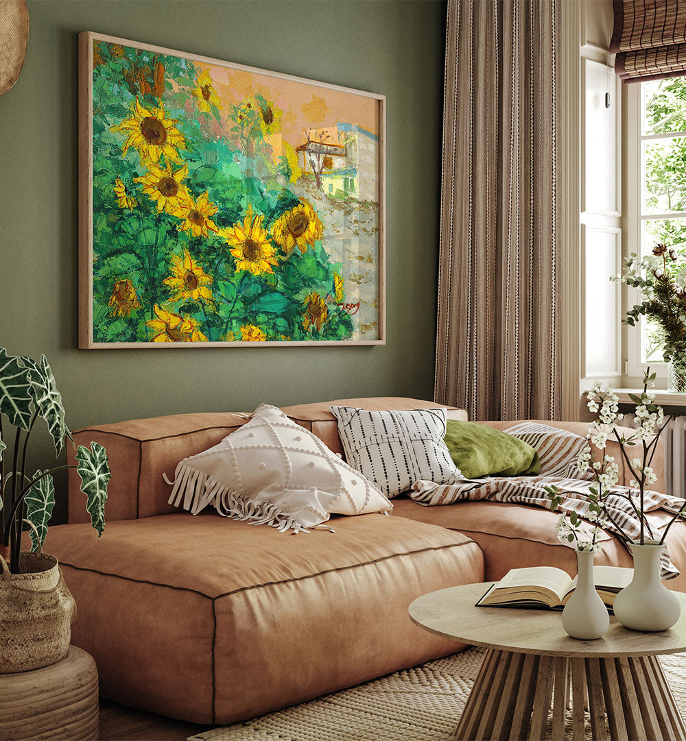 SUNFLOWERS AND CITY