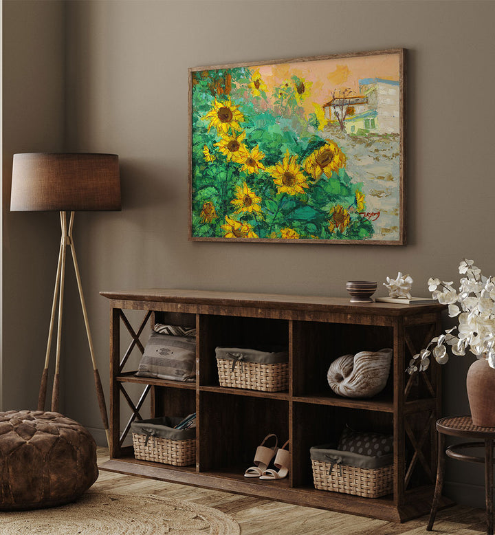 SUNFLOWERS AND CITY