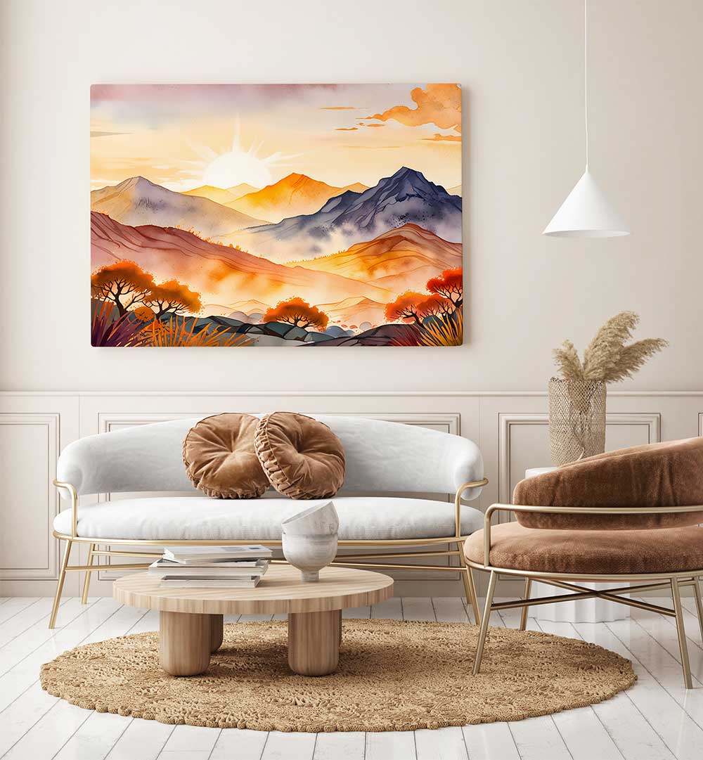 SUNLIT TREES AND SHADOWED VALLEYS , LANDSCAPE PAINTINGS