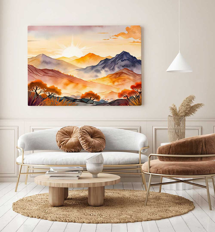 SUNLIT TREES AND SHADOWED VALLEYS , LANDSCAPE PAINTINGS