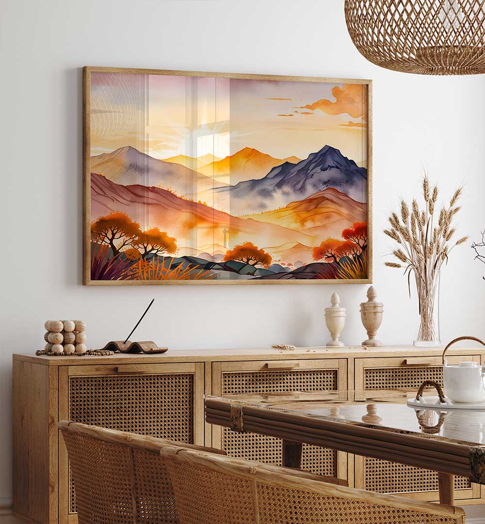 SUNLIT TREES AND SHADOWED VALLEYS , LANDSCAPE PAINTINGS