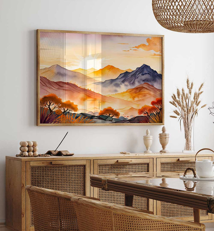 SUNLIT TREES AND SHADOWED VALLEYS , LANDSCAPE PAINTINGS