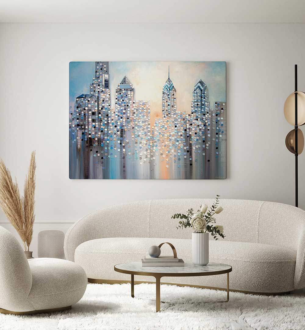 SUNRISE IN PHILADELPHIA , MODERN IMPRESSIONISM PAINTINGS