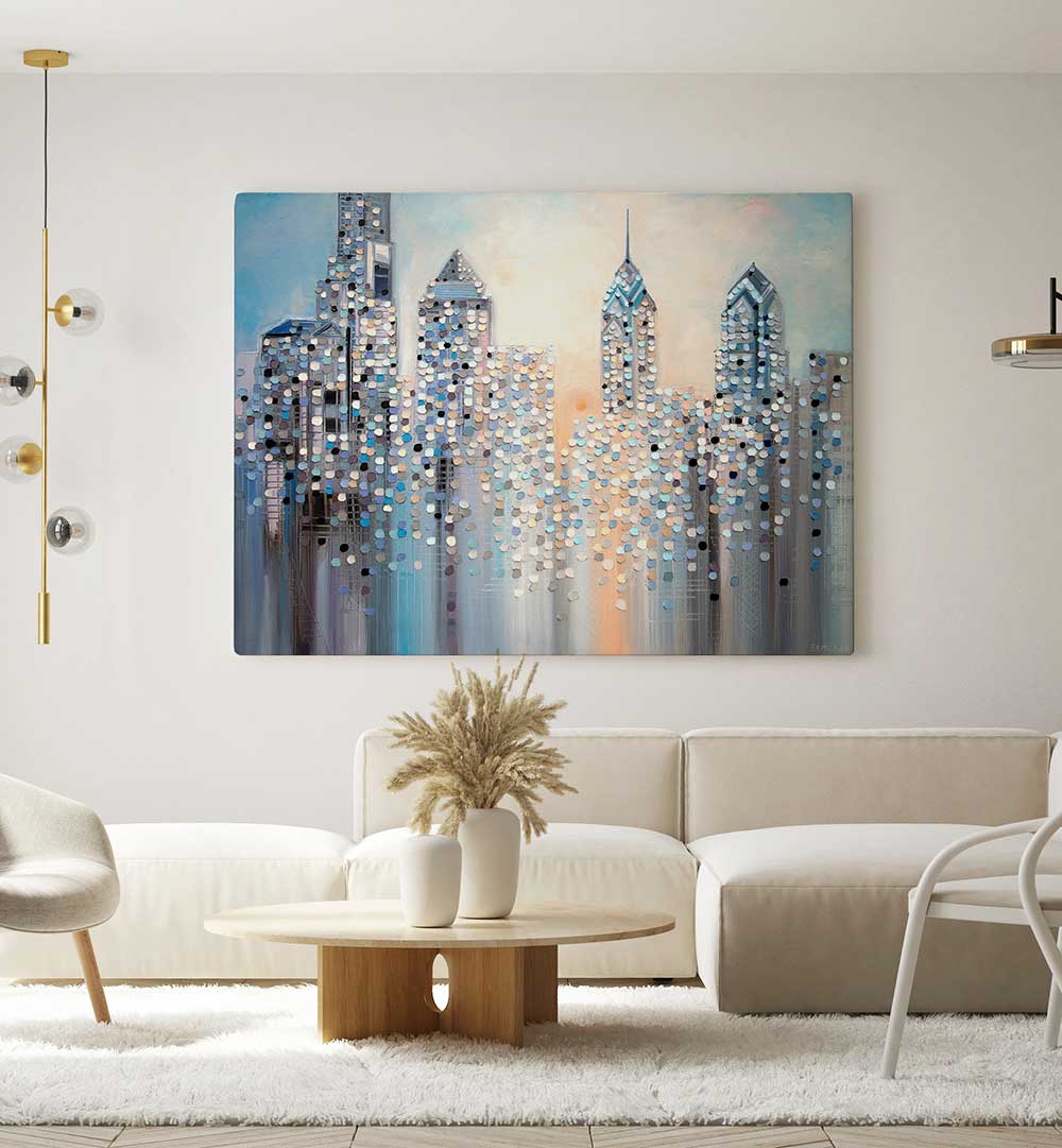 SUNRISE IN PHILADELPHIA , MODERN IMPRESSIONISM PAINTINGS