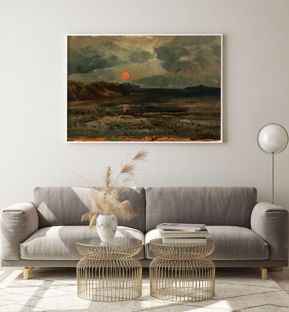 SUNRISE OVER FISHING WATERS, VINTAGE LANDSCAPE