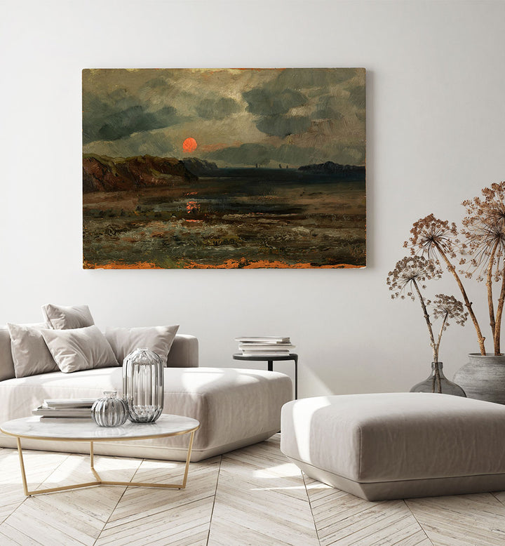 SUNRISE OVER FISHING WATERS, VINTAGE LANDSCAPE