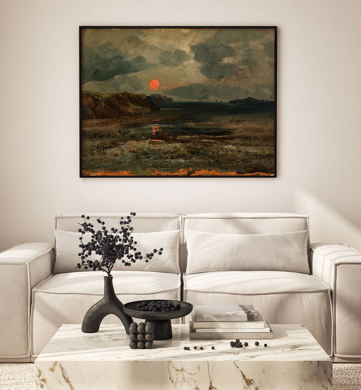 SUNRISE OVER FISHING WATERS, VINTAGE LANDSCAPE