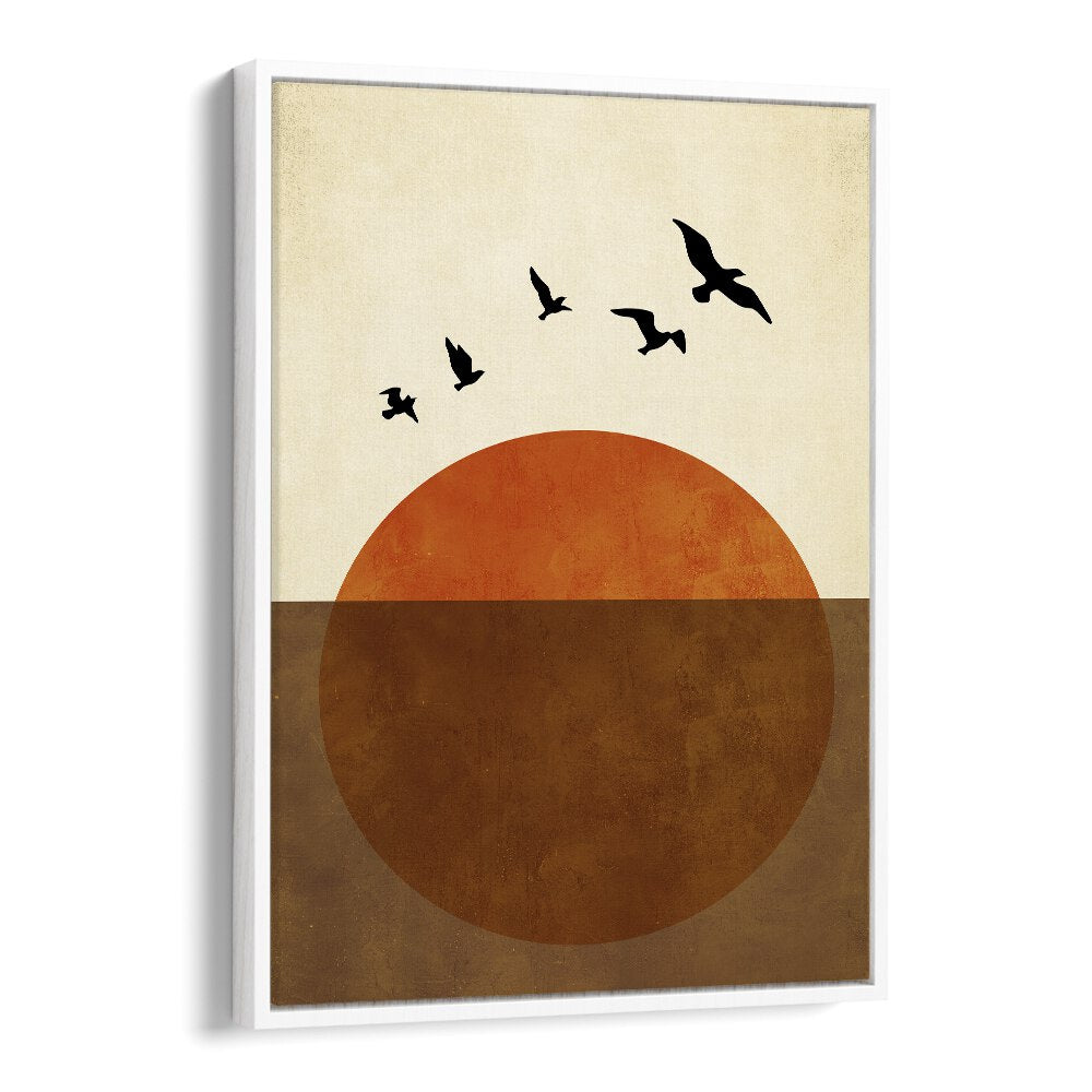 Sunset Dreams Landscape Art Artwork in White Floater Frame