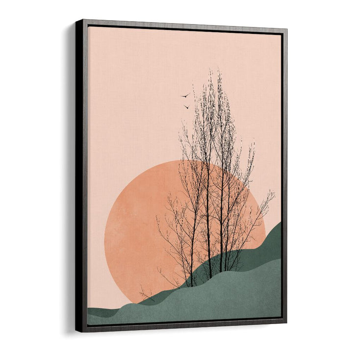 Sunset Memories Landscape Art Artwork in Black Floater Frame