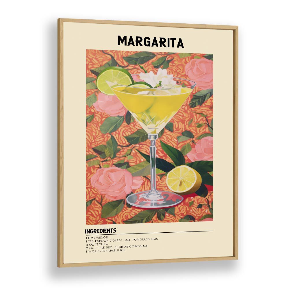 Sunshine Margarita Bar & Cafe Artwork in Oak Wood Plain Frame