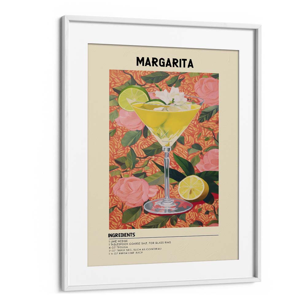 Sunshine Margarita Bar & Cafe Artwork in White Frame With Mount