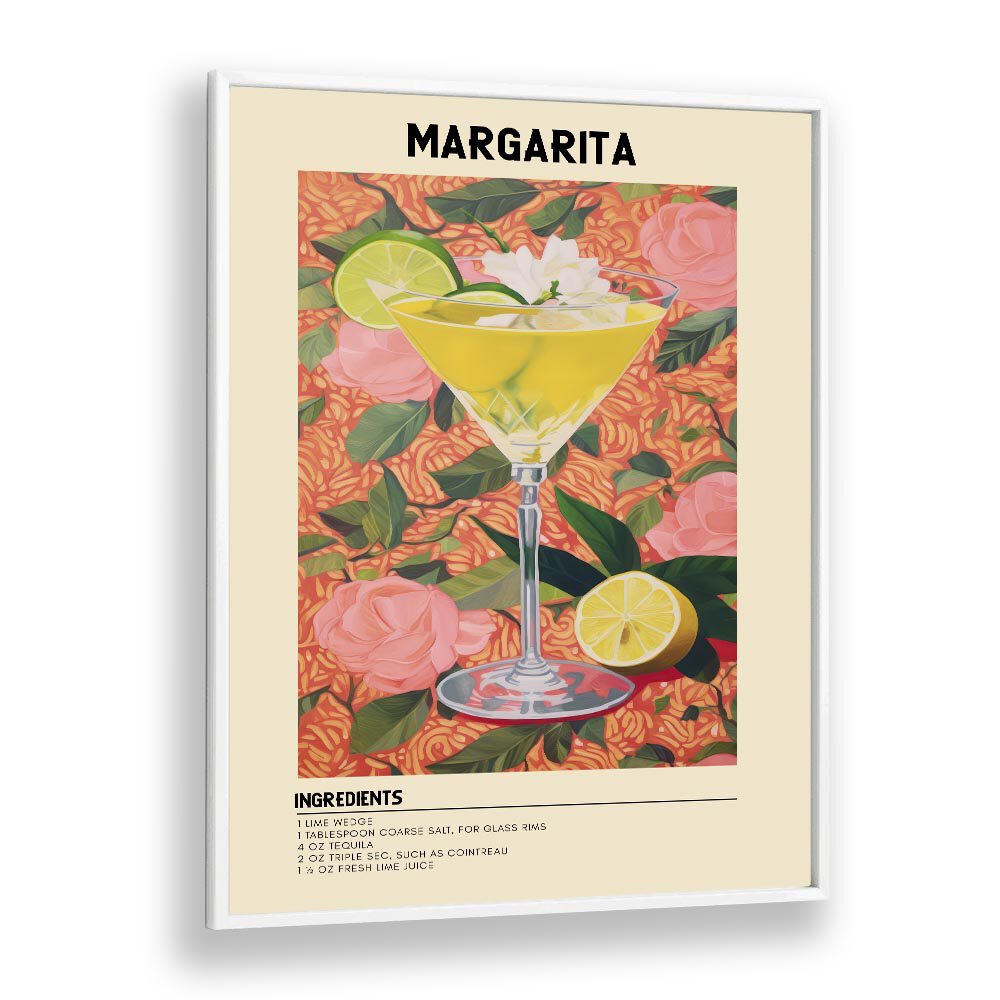 Sunshine Margarita Bar & Cafe Artwork in White Plain Frame