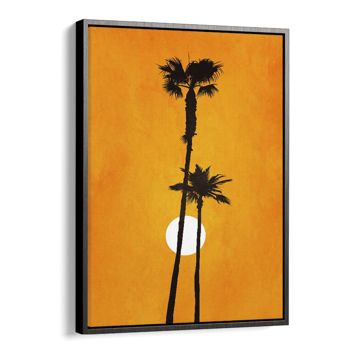 Sunshine Paradise Landscape Art Artwork in Black Floater Frame