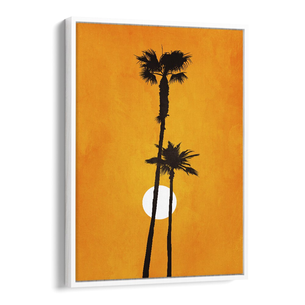 Sunshine Paradise Landscape Art Artwork in White Floater Frame