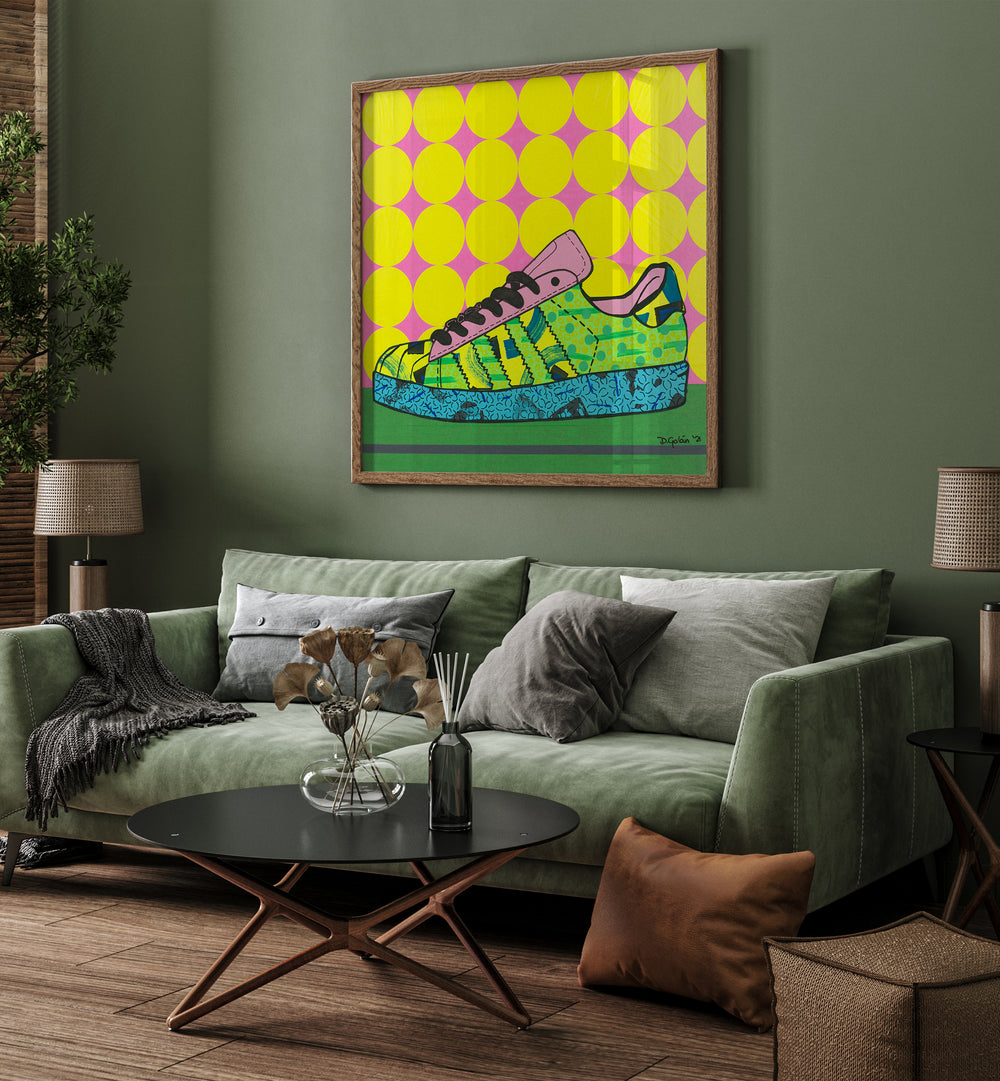 Vibrant SUPERSTAR GREEN PINK BLUE, POP ART PAINTINGS adds a bold touch to modern home decor and spaces.