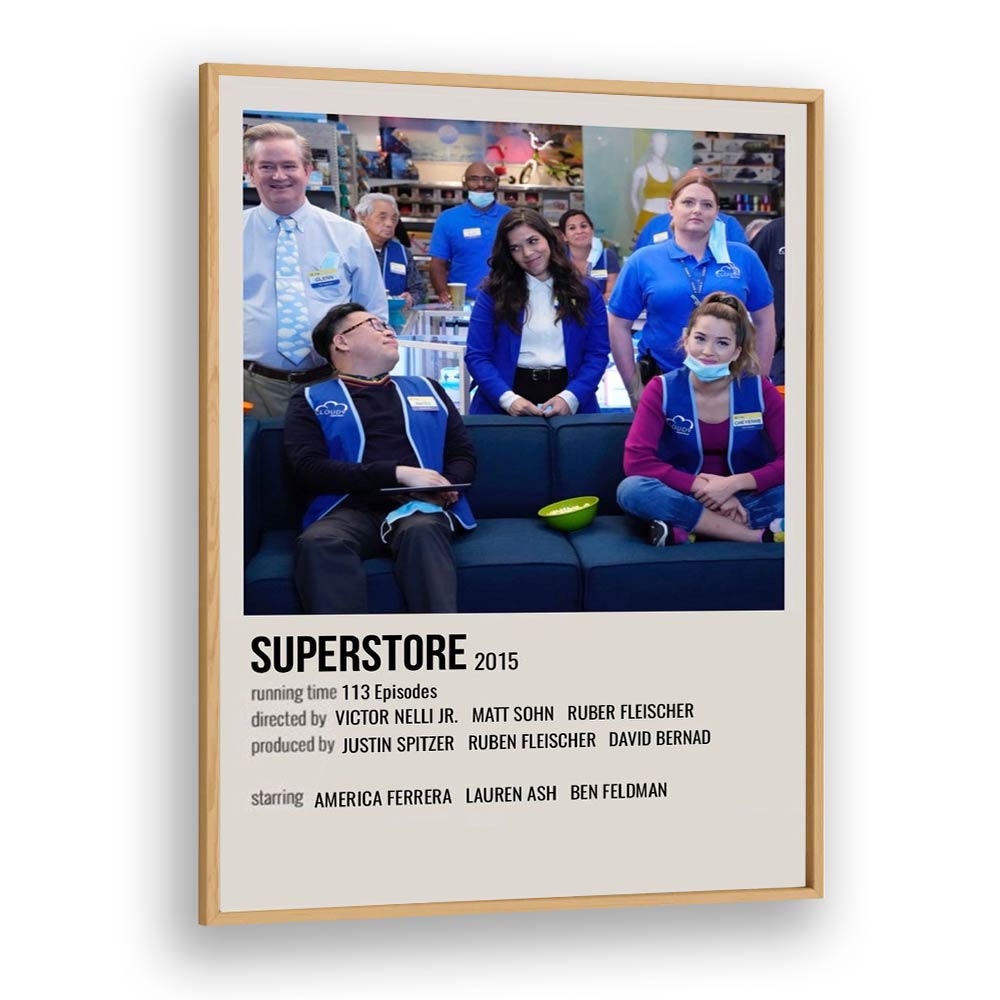 SUPERSTORE 2015 MOVIE POSTERS in Oak Wood Plain Frame