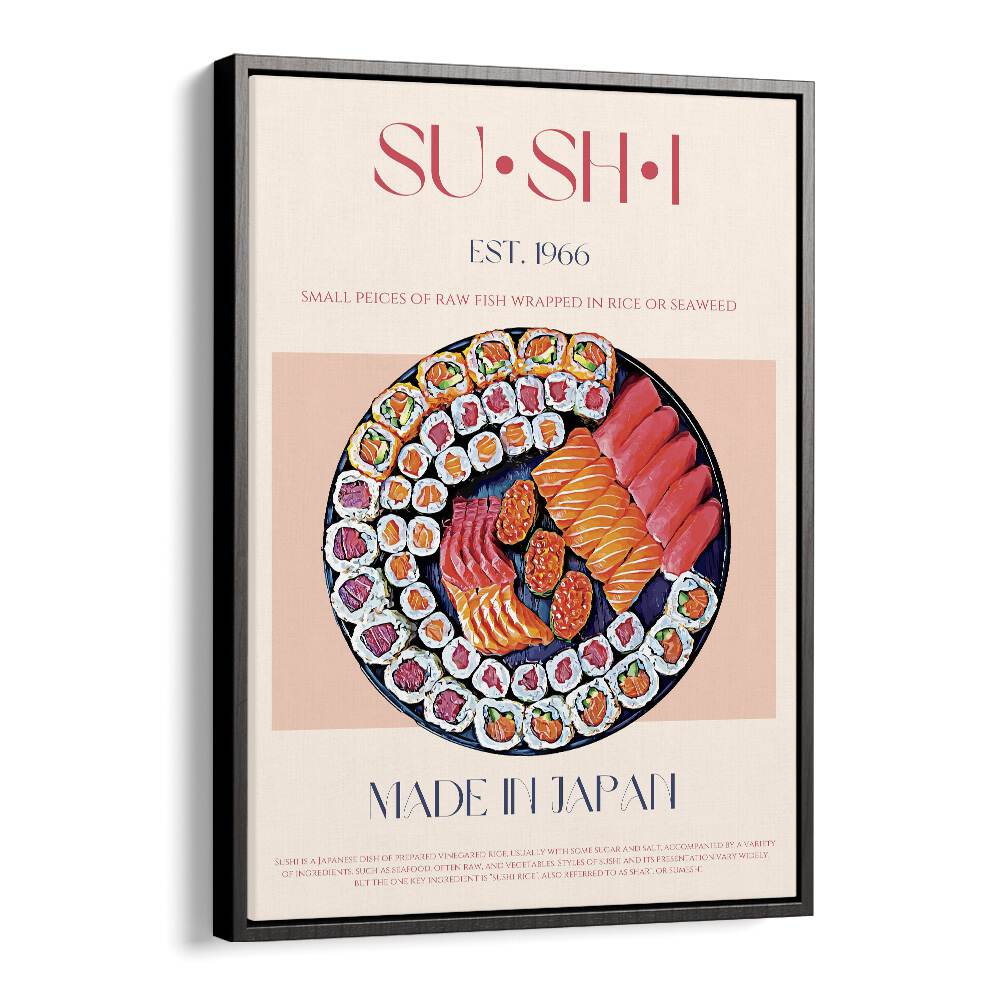 Sushi Bar & Cafe Artwork in Black Floater Frame