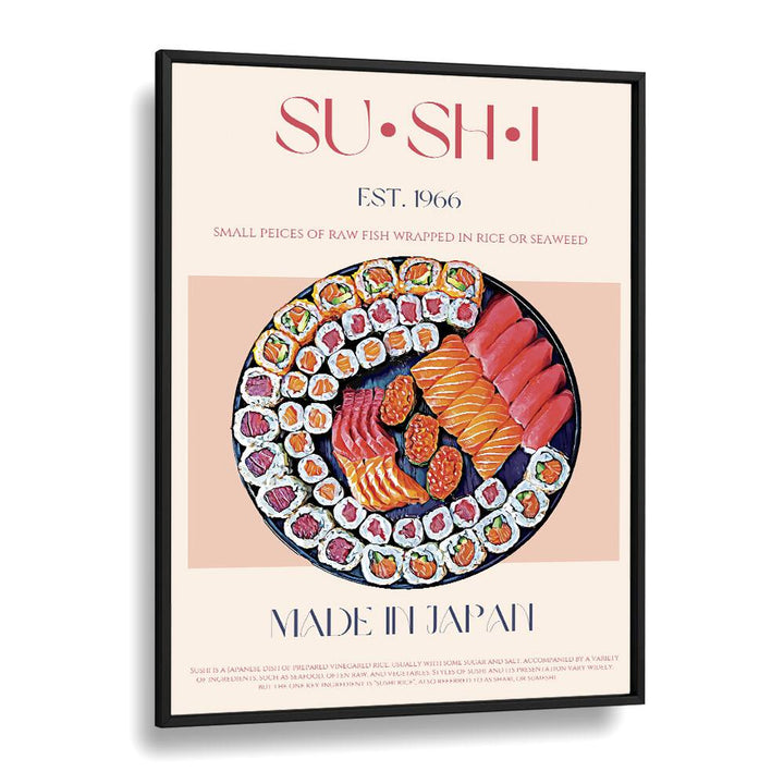 Sushi Bar & Cafe Artwork in Black Plain Frame