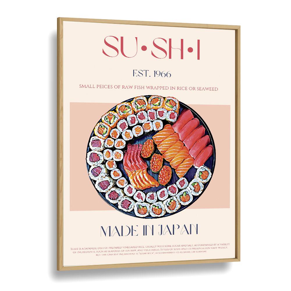 Sushi Bar & Cafe Artwork in Oak Wood Plain Frame