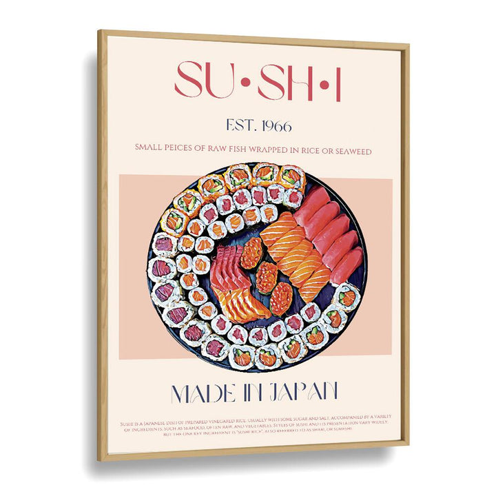 Sushi Bar & Cafe Artwork in Oak Wood Plain Frame