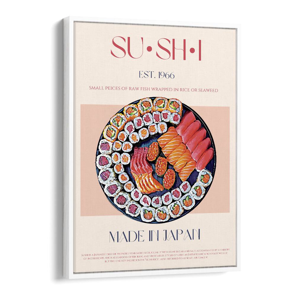 Sushi Bar & Cafe Artwork in White Floater Frame