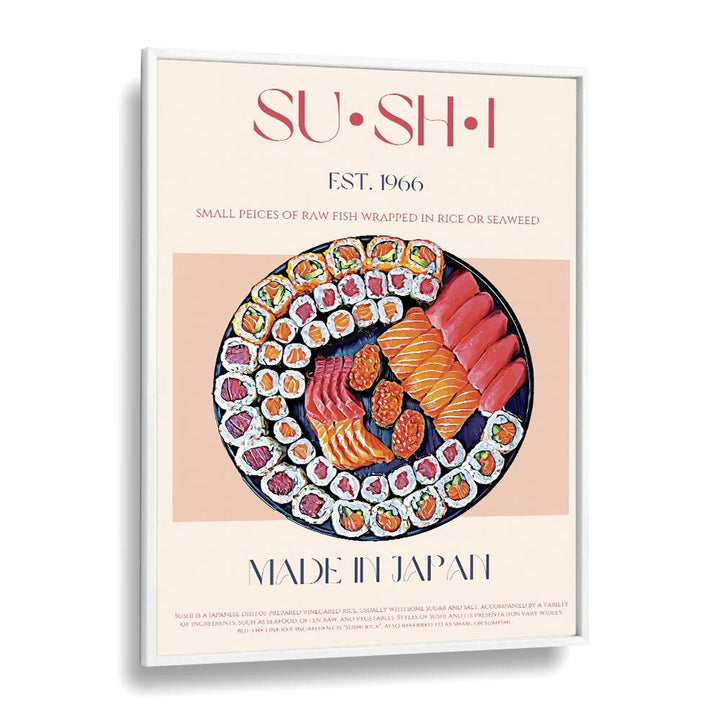 Sushi Bar & Cafe Artwork in White Plain Frame