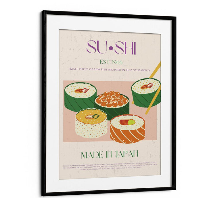 Sushi I Bar & Cafe Artwork in Black Frame With Mount