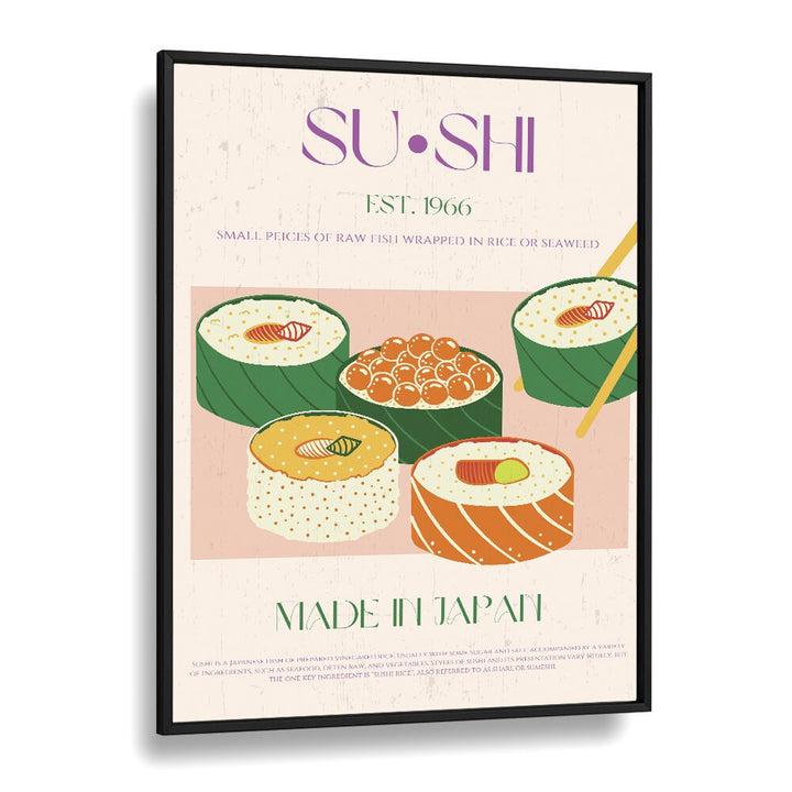 Sushi I Bar & Cafe Artwork in Black Plain Frame