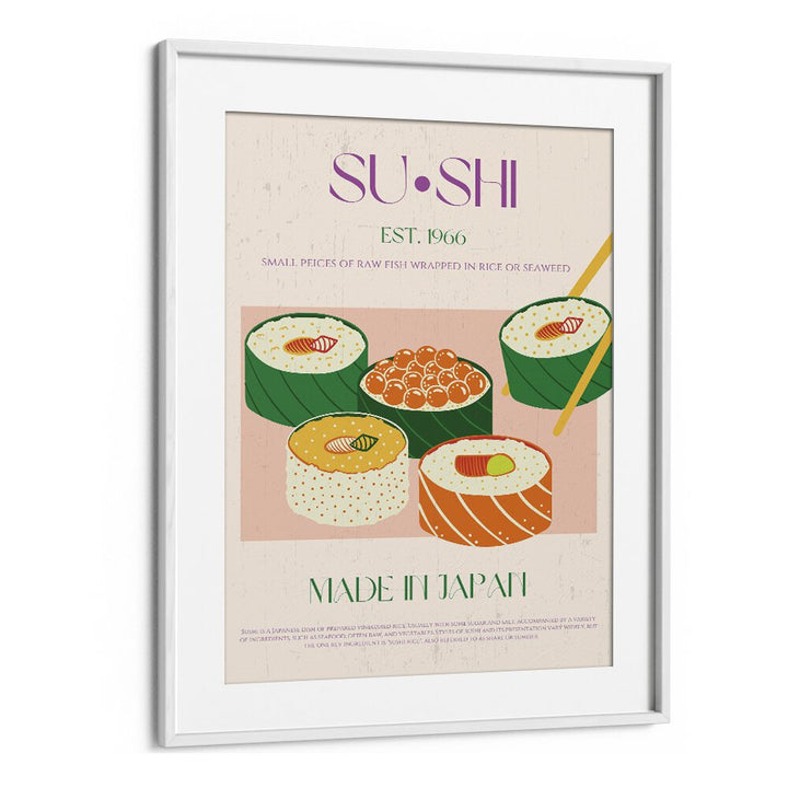 Sushi I Bar & Cafe Artwork in White Frame With Mount