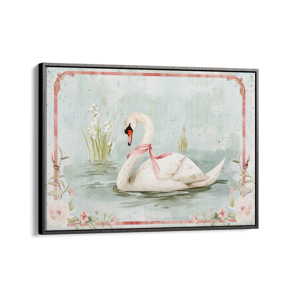 Swan Lake II Kids Art Artwork in Black Floater Frame
