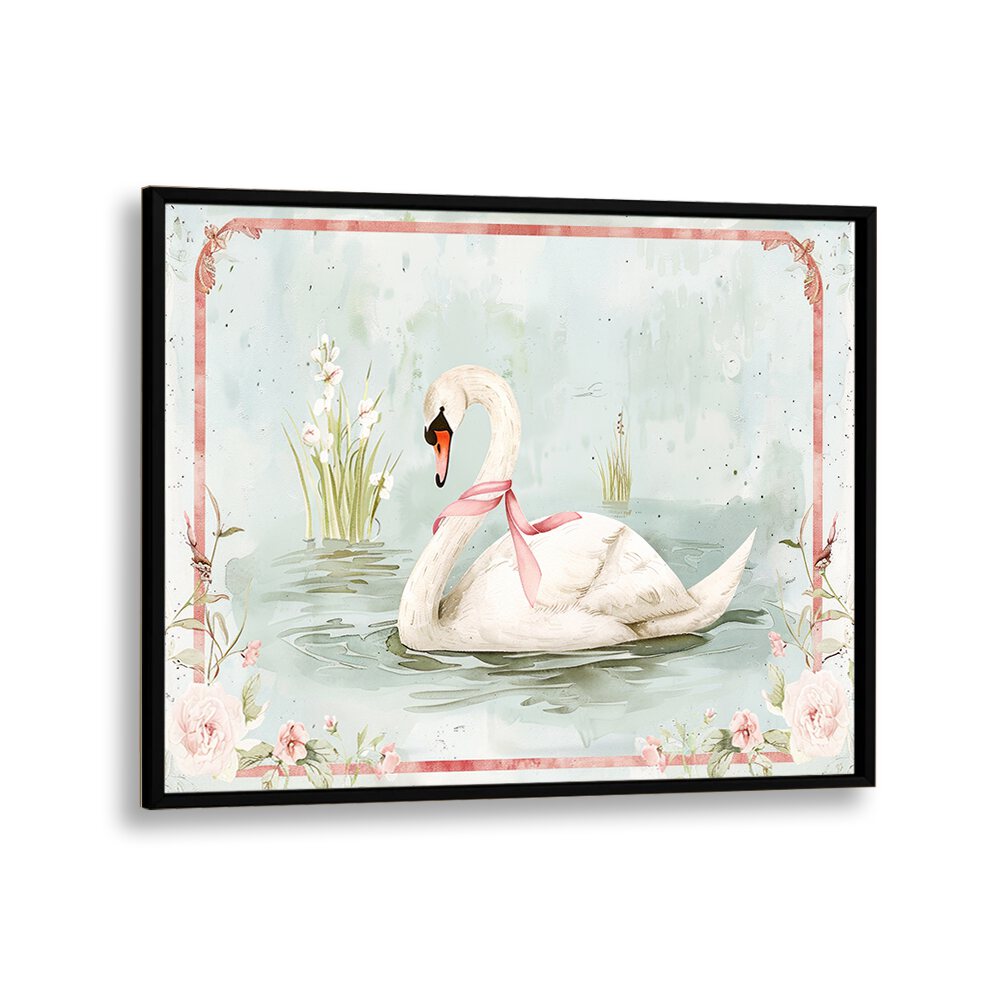 Swan Lake II Kids art Artwork in Black Plain Frame
