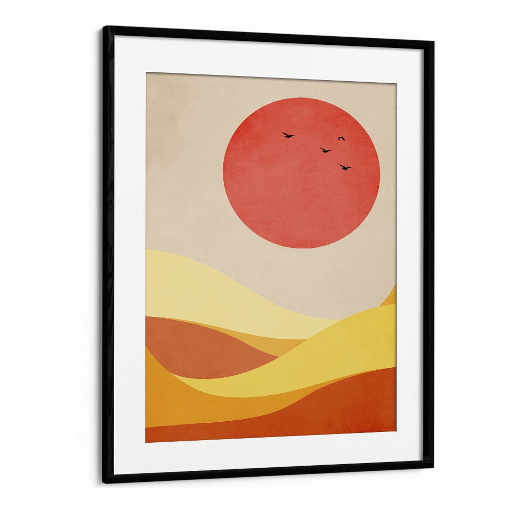 Sweet harmony Landscape Art Artwork in Black Frame With Mount