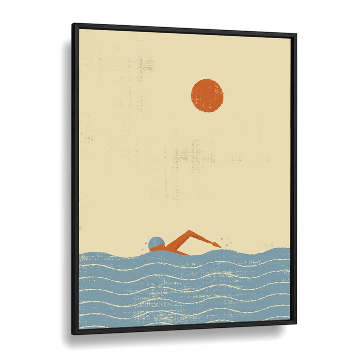 Swimmer Sports Art Artwork in Black Plain Frame