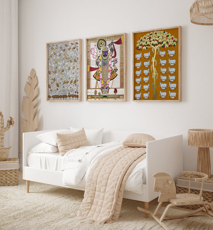 SACRED HARMONY , SET OF 3 PAINTINGS