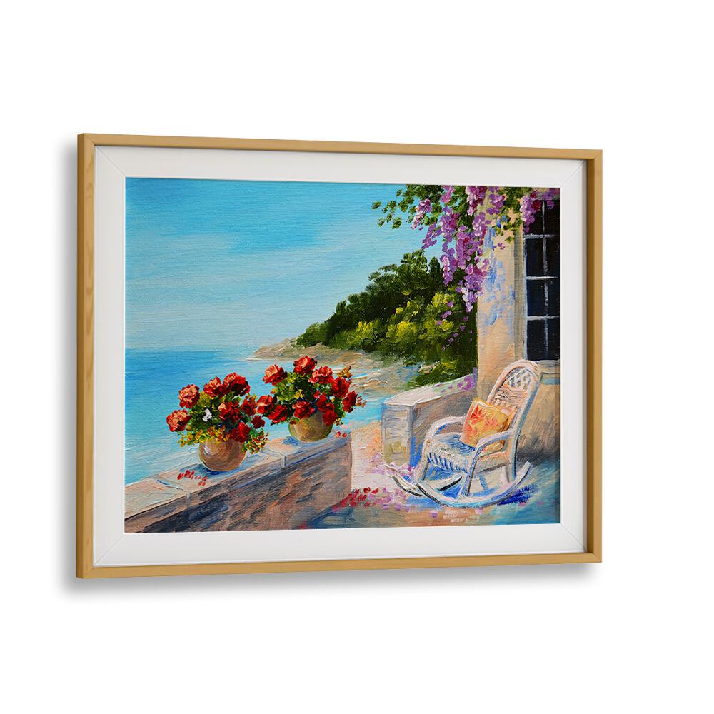 Experience the charm of SAILING INTO HISTORY, VINTAGE EUROPEAN PAINTINGS with vibrant coastal views and floral accents.