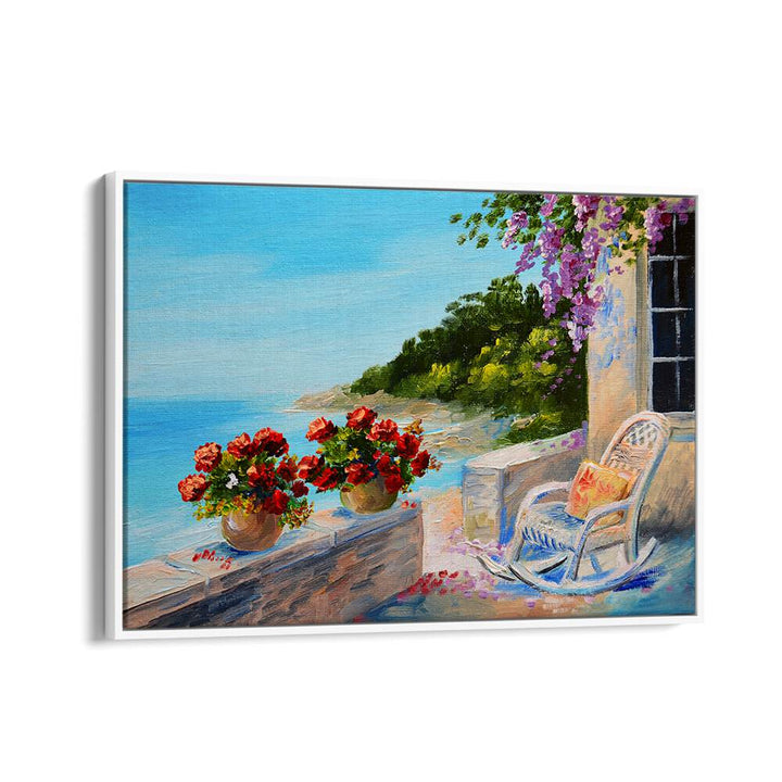 Vintage European paintings in a bright coastal scene from the collection "SAILING INTO HISTORY, VINTAGE EUROPEAN PAINTINGS."