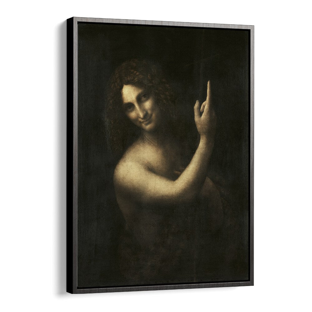 Saint Johan The Baptist Vintage Paintings in Black Floater Frame