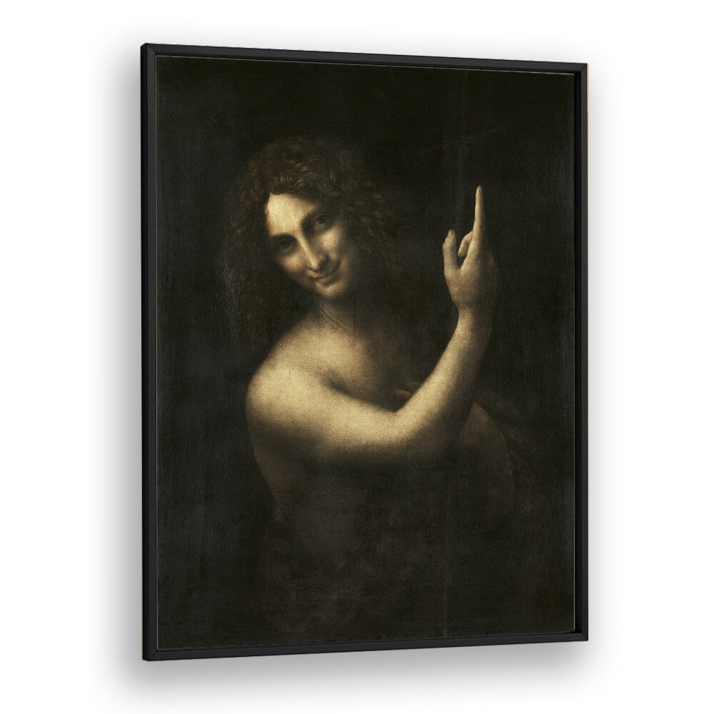 Saint Johan The Baptist Vintage Paintings in Black Plain Frame